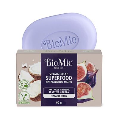Мыло туалетное BIO MIO Bio Soap 90г натуральное Инжир и Кокос