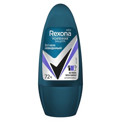 REXONA MEN 50мл Дезодорант для тела НЕВИДИМЫЙ 72ч 3в1 roll