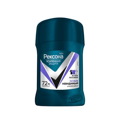 Дезодорант для тела REXONA/РЕКСОНА MEN 50мл НЕВИДИМЫЙ 72ч 3в1 стик