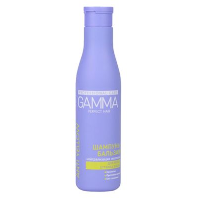Шампунь для волос GAMMA Perfect Hair 350мл Шампунь-бальзам 2в1 для волос оттенка блонд