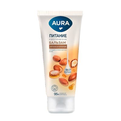 Бальзам для волос AURA 250мл Питание и восстановление туба/флиптоп*8
