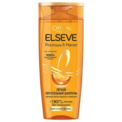 Шампунь для волос L'OREAL Elseve 400мл Роскошь 6 Питательный с маслами марулы и камелии