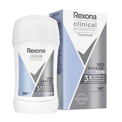 Дезодорант для тела REXONA/РЕКСОНА КЛИНИКАЛ 40мл део стик гипоалергенный без запаха