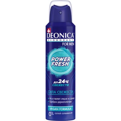 Дезодорант для тела DEONICA FOR MEN (Vegan Formula) 150мл POWER FRESH спрей