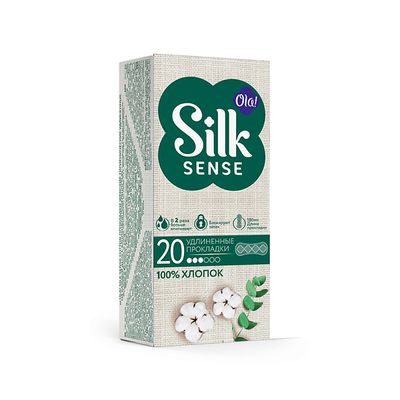 Ежедневные женские прокладки OLA! SILK SENSE Cotton DAILY LARGE 20шт прокладки ежедневные Хлопковая поверхность