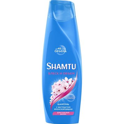 Шампунь для волос SHAMTU 300мл Блеск и объем c экстрактом вишни