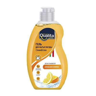 Средство для мытья посуды QUALITA 500мл LEMON&ORANGE, флакон*6