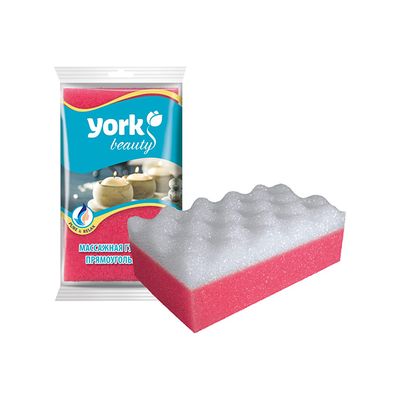 Губка для тела YORK 1шт массажная Rectangular/прямоугольная *20