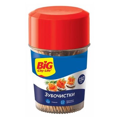 Зубочистки BIG City 150шт деревянные (24шт/ящ)