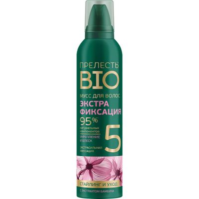 Мусс для волос ПPEЛЕСТЬ BIO 160мл  с экстрактом бамбука экстрафиксация*12