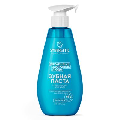 Зубная паста SYNERGETIC 240г отбеливающая ULTRA WHITE
