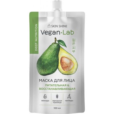 Маска для лица SKIN SHINE VEGANLAB 100мл Питательная и Восстанавливающая