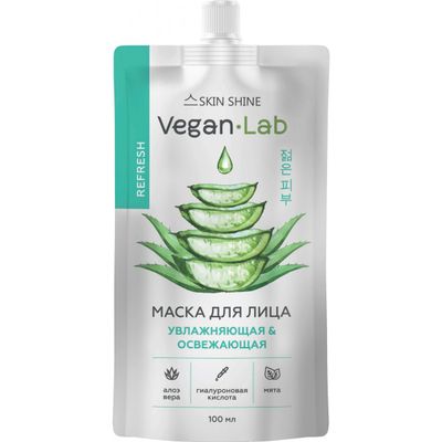 Маска для лица SKIN SHINE VEGANLAB 100мл Увлажняющая и Освежающая