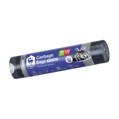 Пакеты для мусора LOMBERTA 10шт 120л Пакет для мусора с затяжкой (12шт/ящ)