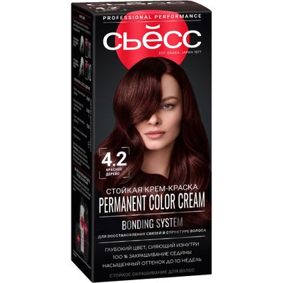 Краска для волос СЬĔСС Color 115мл 4-2 красное дерево*4