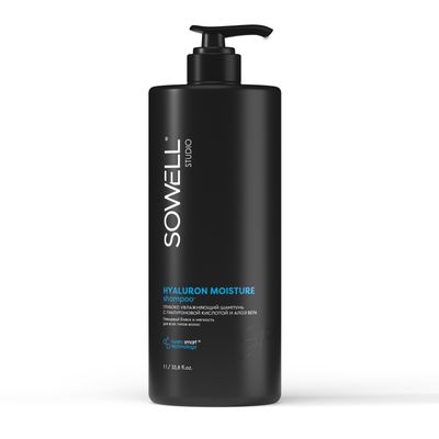 Шампунь для волос SOWELL 1000мл Глубоко увлажняющий HYALURON MOISTURE