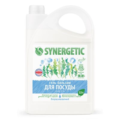 Гель-бальзам для мытья посуды SYNERGETIC 3500м PURE 0%