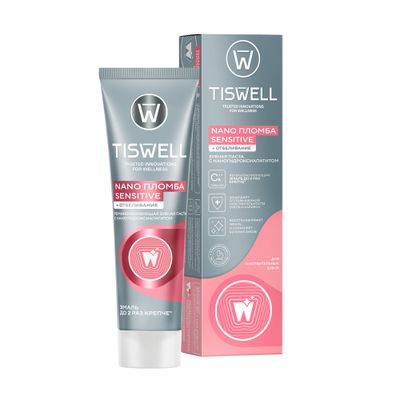 Зубная паста TISWELL 110г Отбеливающая реминерализующая для чувствит. зубов с наногидроксиапатитом*9