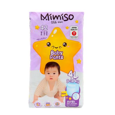 Трусики-подгузники для детей MIMISO 42шт одноразовые 4/L 9-14 кг jambo-pack КК/2