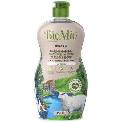 BIO MIO Экологичное средство для мытья взрослой и детской посуды. БЕЗ ЗАПАХА, 450 мл