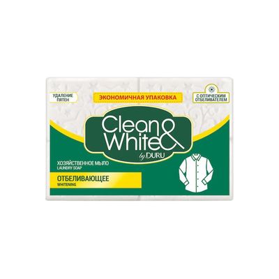 Мыло хозяйственное DURU CLEAN&WHITE 4х120г Отбеливающее*21