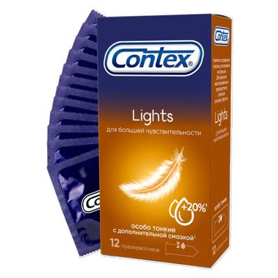 Презервативы Contex Lights 12шт/уп из натурального латекса