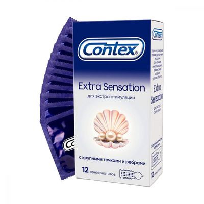 Презервативы Contex Extra Sensation 12шт/уп из натурального латекса