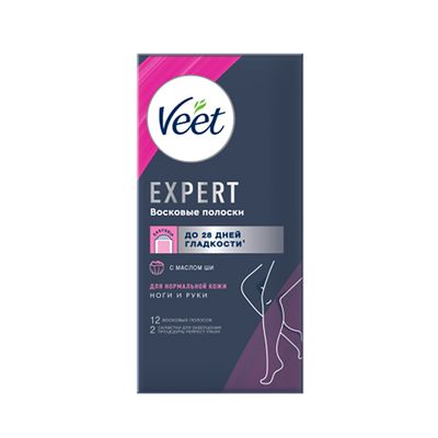 Восковые полоски VEET 12шт Expert для нормальной кожи