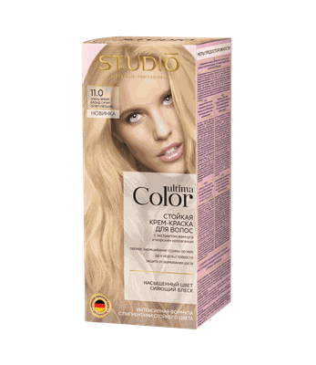 Крем-краска для волос Studio Professional 50/50мл стойкая Ultima Color 11.0 очень яркий блонд суперосветляющий