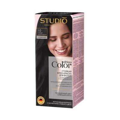 Крем-краска для волос Studio Professional 50/50мл стойкая Ultima Color 1.0 черный натуральный