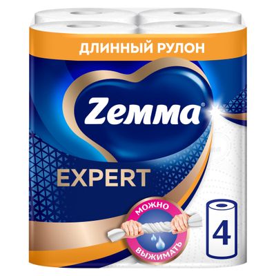 Бумажные полотенца ZEMMA 4шт 3сл Expert