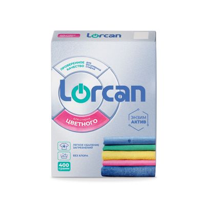 Средство моющее для стирки Lorсan 400г синтетическое порошкообразное для цветных тканей