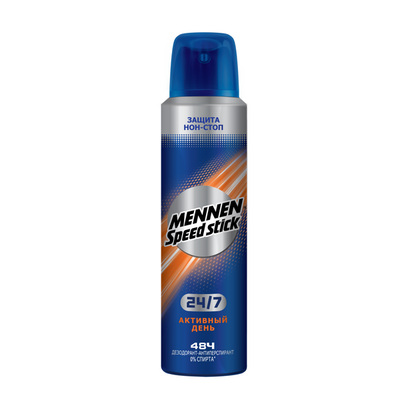 Дезодорант для тела MENNEN SPEED STICK 150мл 24/7 спрей Активный день