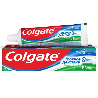 Зубная паста COLGATE 50мл Тройное действие Натуральная мята