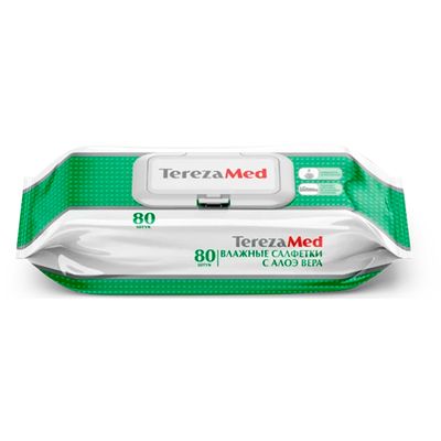 Влажные салфетки TEREZAMED 80шт очищающие с Алое вера