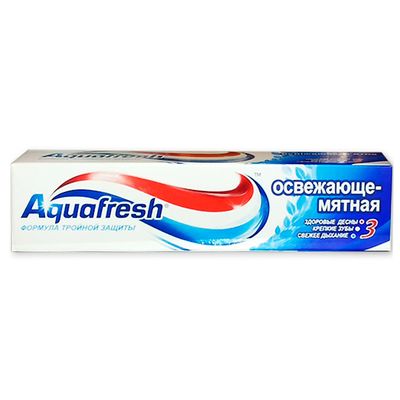 Зубная паста AQUAFRESH Total Care 3 100мл освежающе-мятная синяя