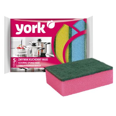 Губки для мытья посуды YORK 5шт Макси*50