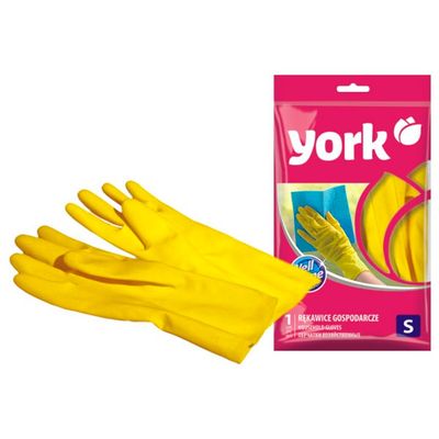 Перчатки хозяйственные YORK резиновые малые S