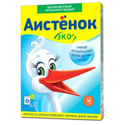 Стиральный порошок АИСТЁНОК 400г без фосфатов автомат+ручная стирка