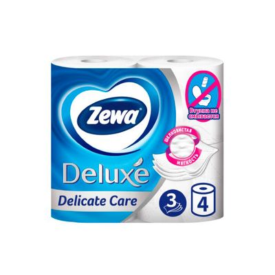 Туалетная бумага ZEWA Delux 4шт 3сл Белая