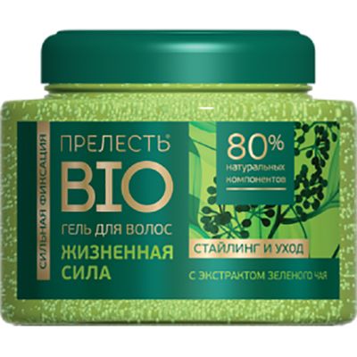Гель для волос ПРЕЛЕСТЬ БИО 250мл Жизненная Сила Зеленый чай