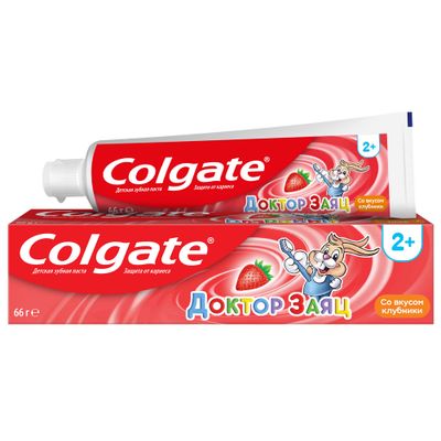 Зубная паста COLGATE Доктор заяц 50мл детская вкус клубники