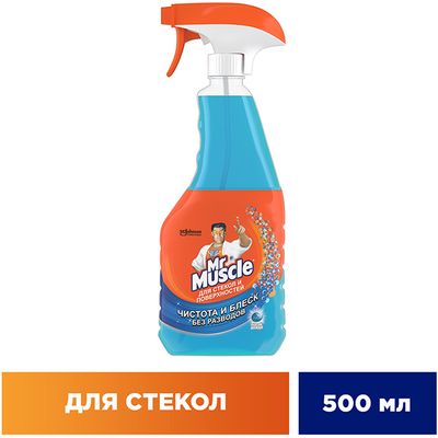 Мr. MUSCLE 500мл Средство для мытья стекол и поверхностей После дождя, триггер