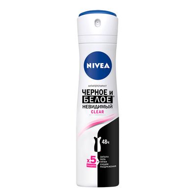 Дезодорант для тела NIVEA 150мл спрей Невидимая защита для черного и белого(clear)
