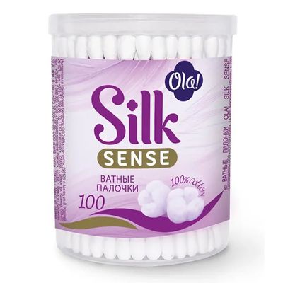 Ватные палочки OLA! SILK SENSE 100шт круглая банка