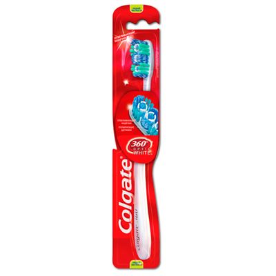 Зубная щетка COLGATE 360 1шт Optic White средняя