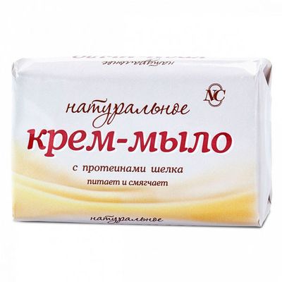 Мыло туалетное НАТУРАЛЬНОЕ 90г крем-мыло с протеинами шелка