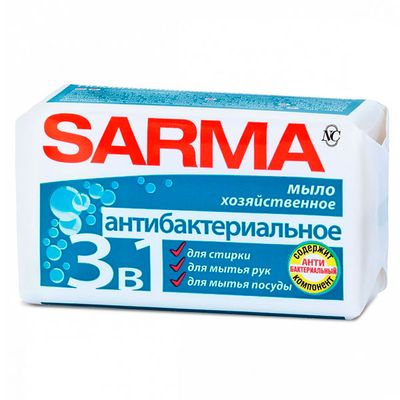 Мыло хозяйственное САРМА 140г с антибактериальным эффектом