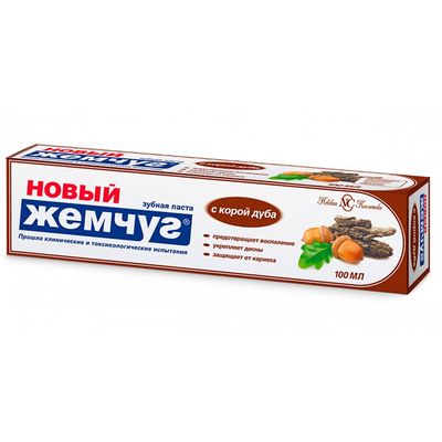 Зубная паста НОВЫЙ ЖЕМЧУГ 100мл с Корой дуба гелевая
