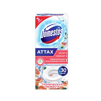 Средство для санузлов DOMESTOS/ДОМЕСТОС 30г стикер Тропическая свежесть